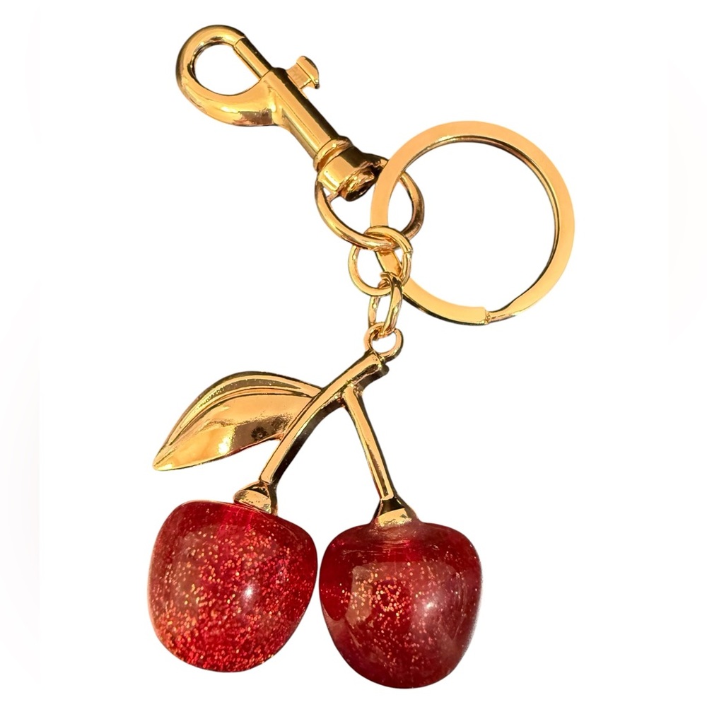 Purse Charm Keychain Balloon Dog, Cherries, Pink Blossoms, or Strawberry Pick 1! - Picture 3 of 5